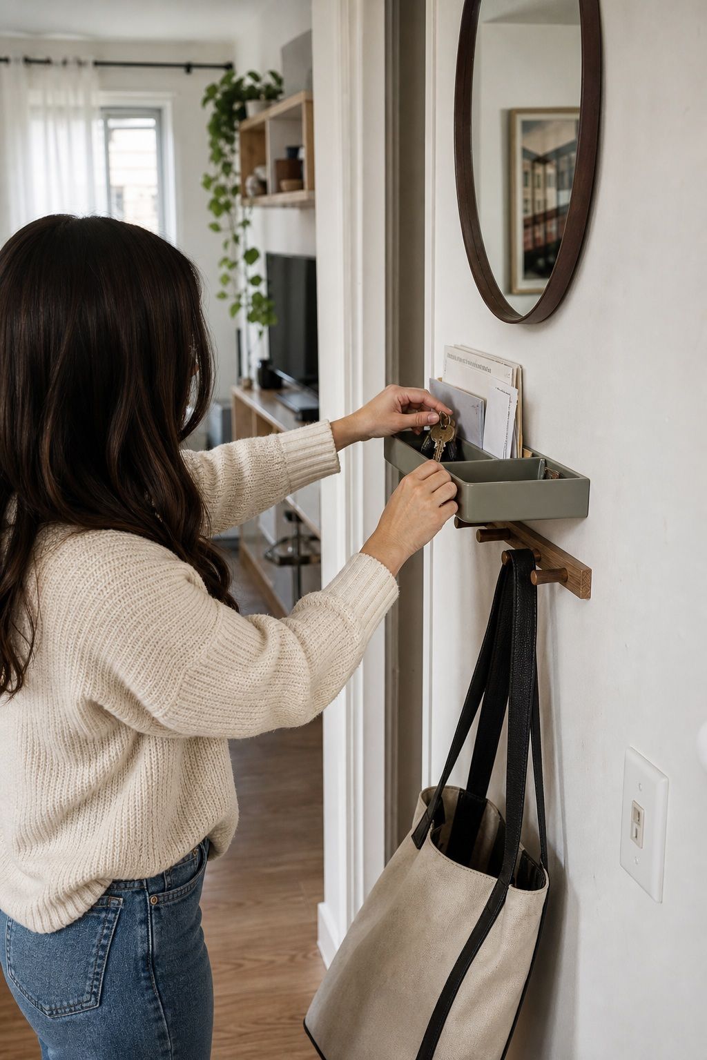 Adopt the "Touch It Once" Rule small apartment idea for Top 16 Best Living in a Small Apartment Tips.