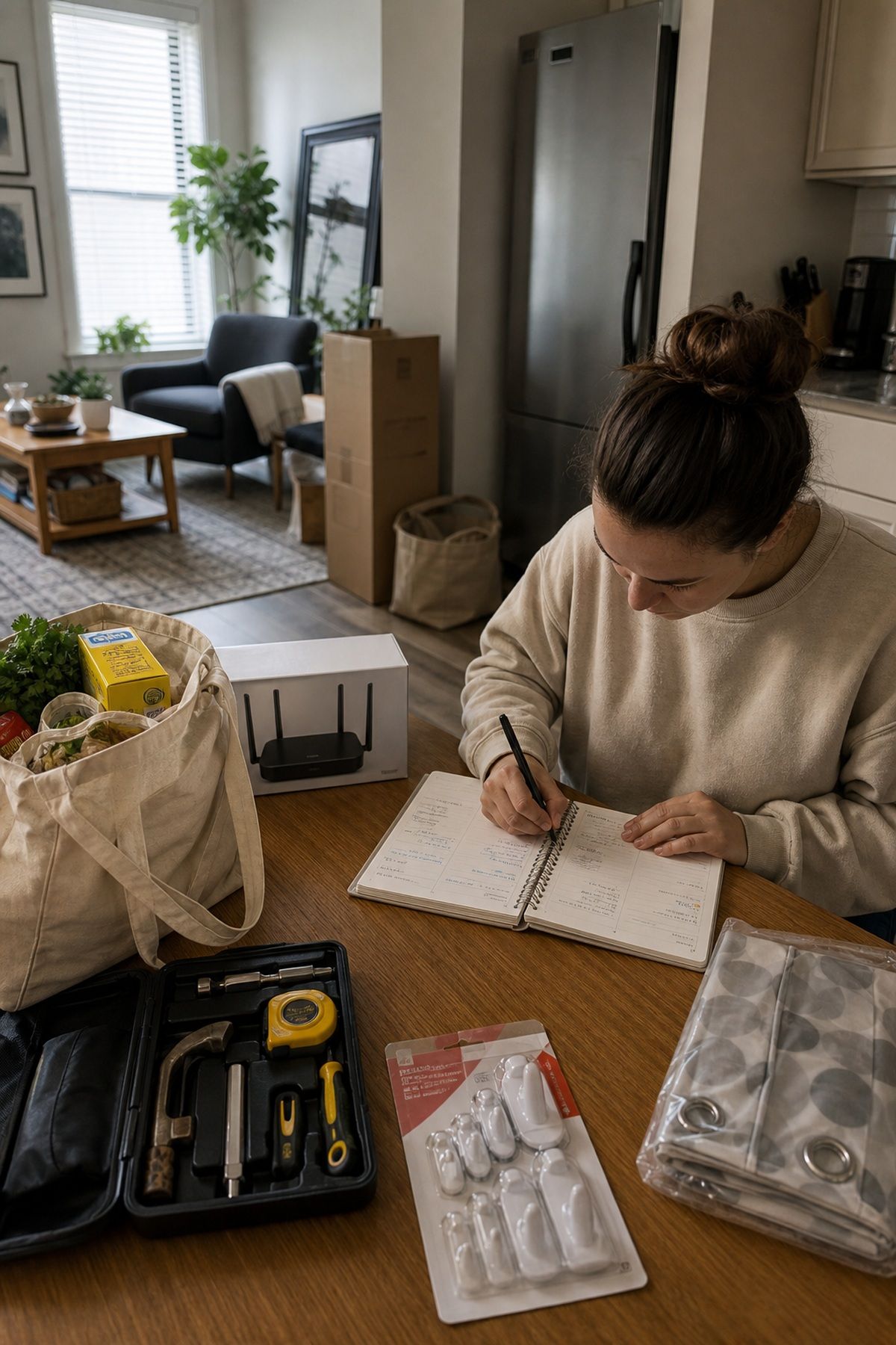 First Week Priorities: Days 2–7 first apartment checklist idea for Solia Avenue.