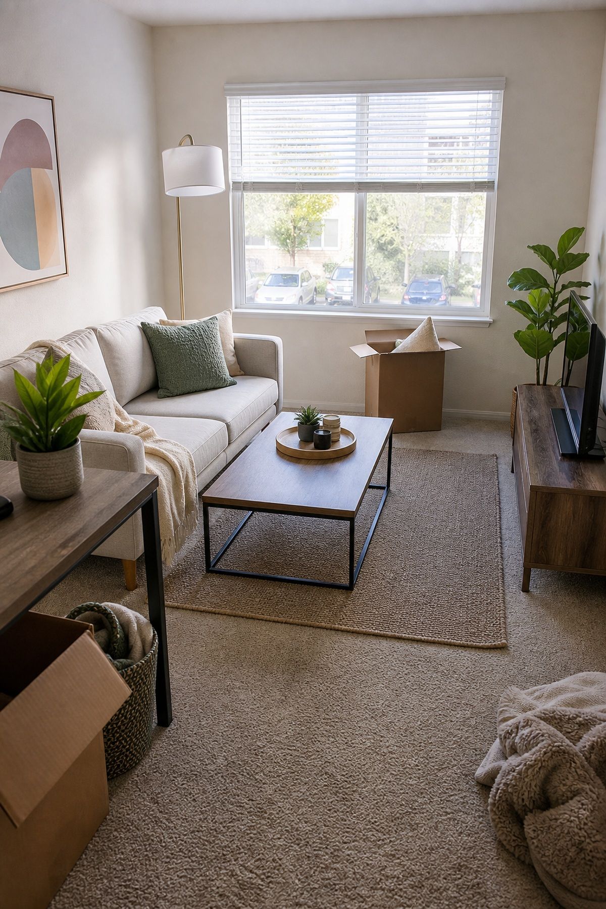 Living Room Setup first apartment checklist idea for Solia Avenue.