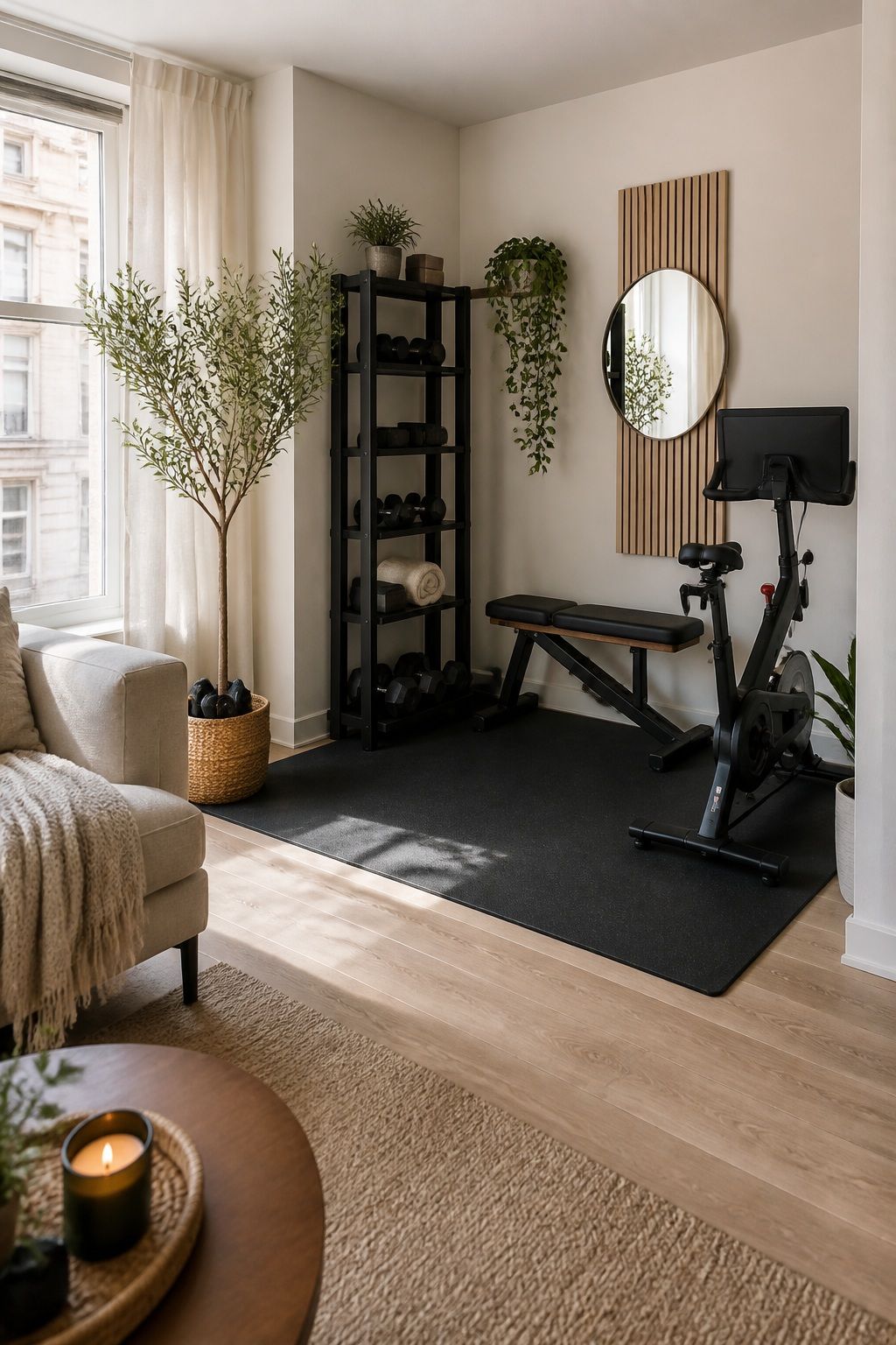 Carve Out a Corner Gym small apartment idea for Top 16 Zen Home Gym Decor Ideas for Small Apartments.