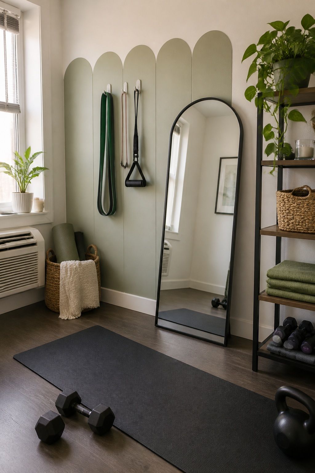 Use No-Damage, Renter-Friendly Decor small apartment idea for Top 16 Zen Home Gym Decor Ideas for Small Apartments.