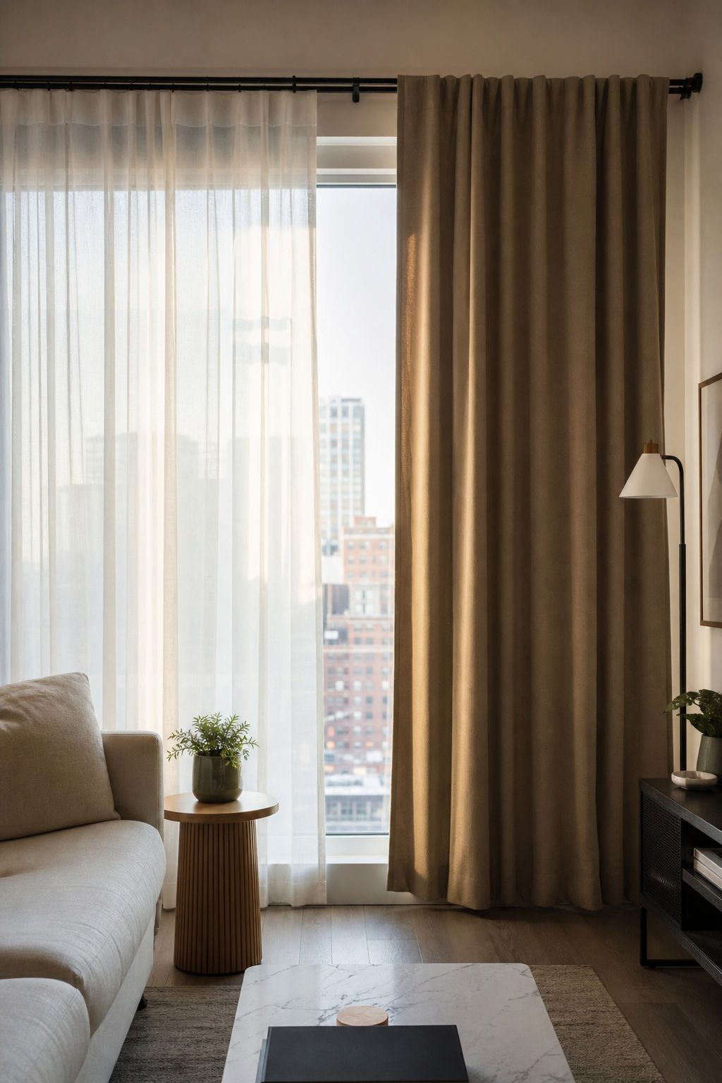 Decide Between Sheer and Lined small apartment idea for Top 16 Zen Curtain Ideas for a Calm, Serene Home.