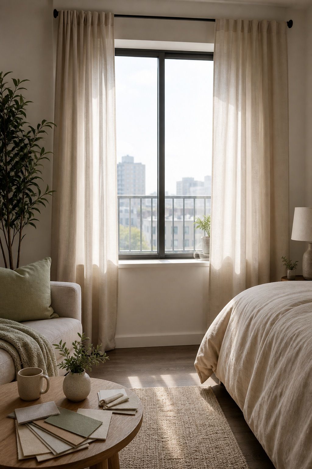 Choose the Calming Color Palette small apartment idea for Top 16 Zen Curtain Ideas for a Calm, Serene Home.