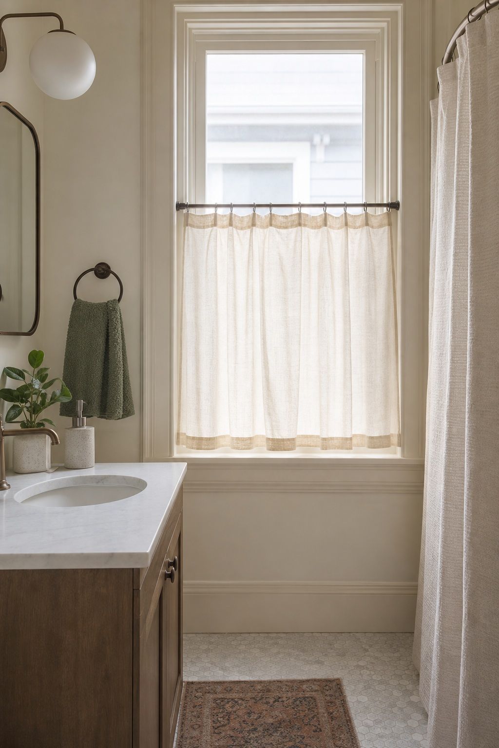 Bathroom: Privacy Without Heaviness small apartment idea for Top 16 Zen Curtain Ideas for a Calm, Serene Home.