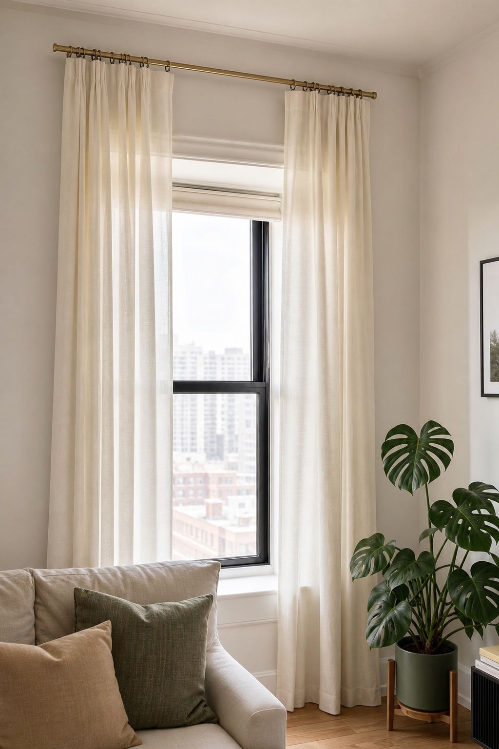 Hang the Rod High small apartment idea for Top 16 Zen Curtain Ideas for a Calm, Serene Home.