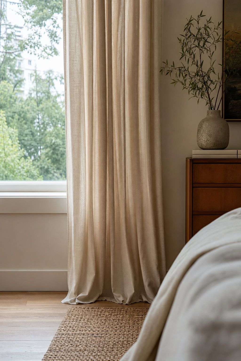 Let the Curtains Reach the Floor small apartment idea for Top 16 Zen Curtain Ideas for a Calm, Serene Home.