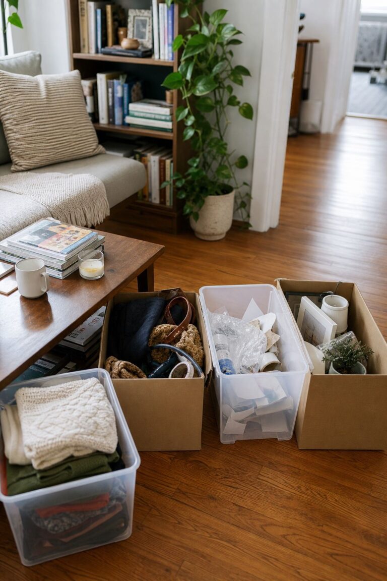 Do the Four-Box Method Before Buying a Single Organizer small apartment idea for Top 25 Apartment Organization Hacks That Actually Work.