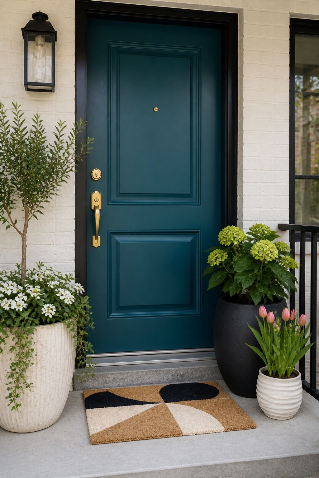 Paint the Door a Saturated Color small apartment idea for Top 16 Avant-Garde Front Porch Spring Decor Ideas for Apartments and Small Outdoor Spaces.