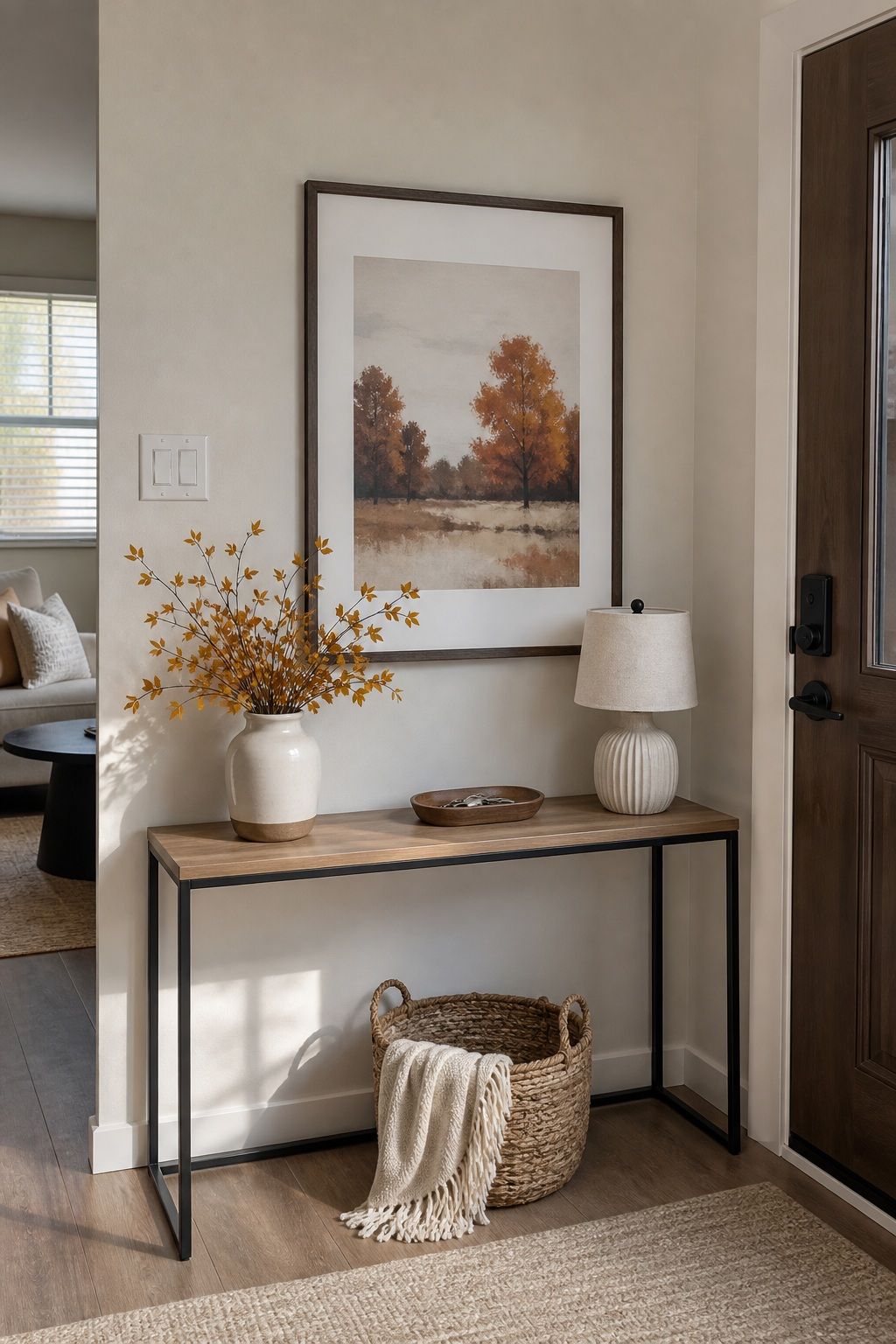 Frame a Seasonal Print or Art Piece small apartment idea for Top 17 Elegant Autumn Decor for Entryway Ideas in Apartments.
