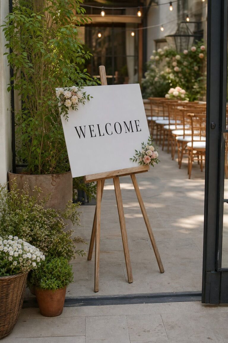 Welcome Sign at the Ceremony Entrance small apartment idea for Top 22 Summer Wedding Decoration Ideas That Make Every Detail Feel Intentional.