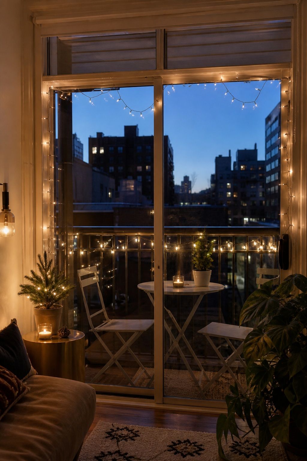 Set Up Outdoor or Window Lighting small apartment idea for Top 18 Festive New Year Decoration Ideas for Small Apartments.