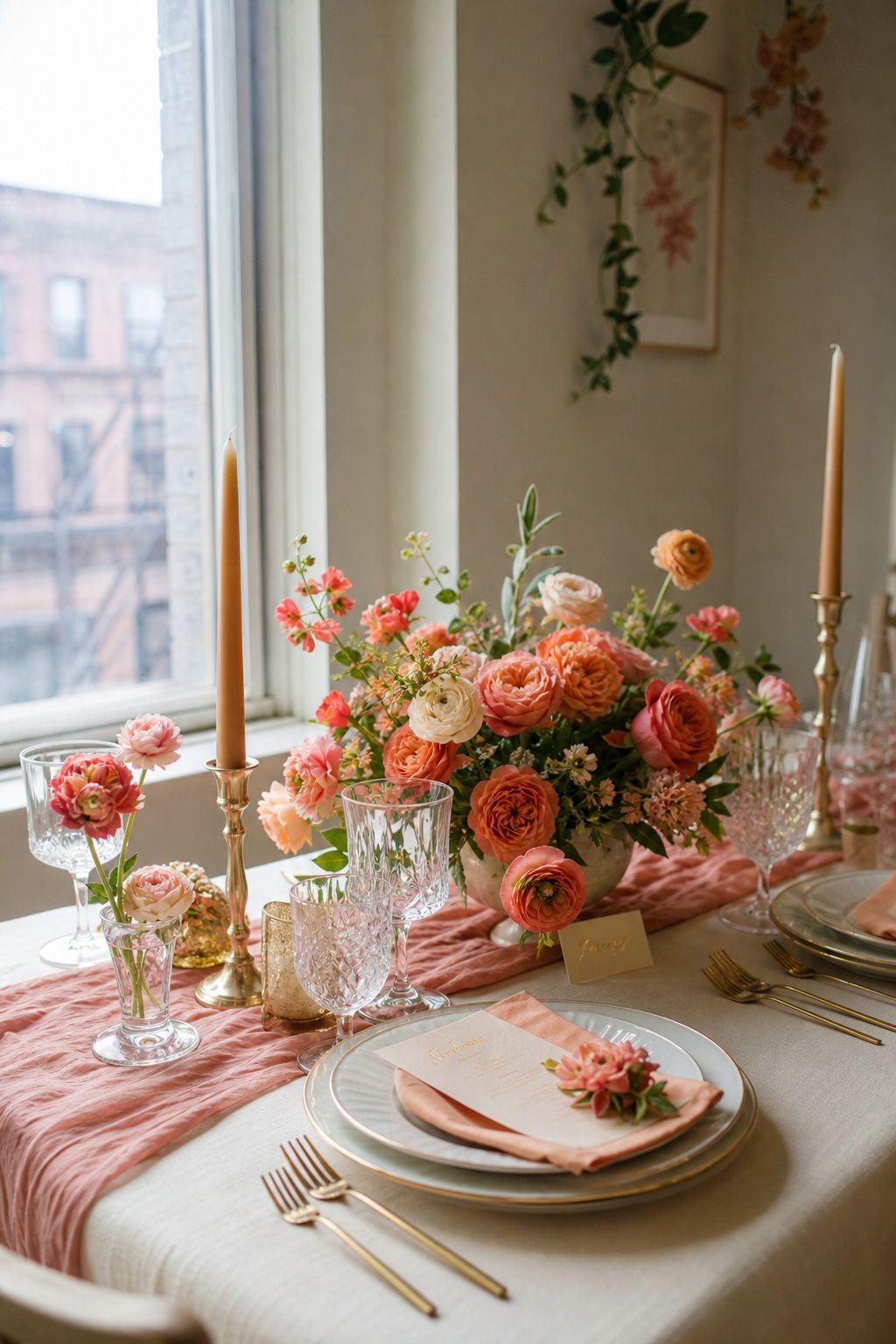 Coral, Peach, and Gold small apartment idea for Top 18 Summer Wedding Color Palette Ideas for Every Aesthetic.