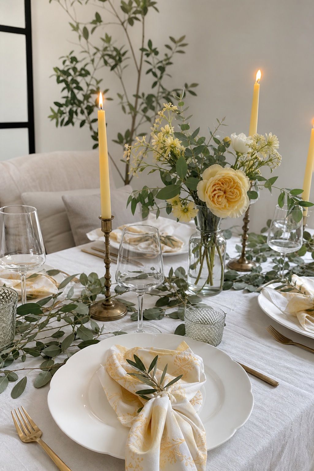 Butter Yellow and White With Sage Greenery small apartment idea for Top 18 Summer Wedding Color Palette Ideas for Every Aesthetic.