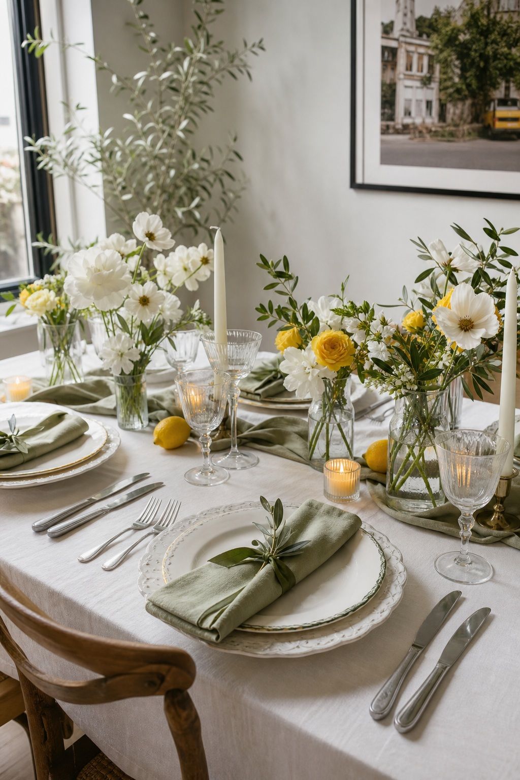White, Lemon, and Olive Green small apartment idea for Top 18 Summer Wedding Color Palette Ideas for Every Aesthetic.