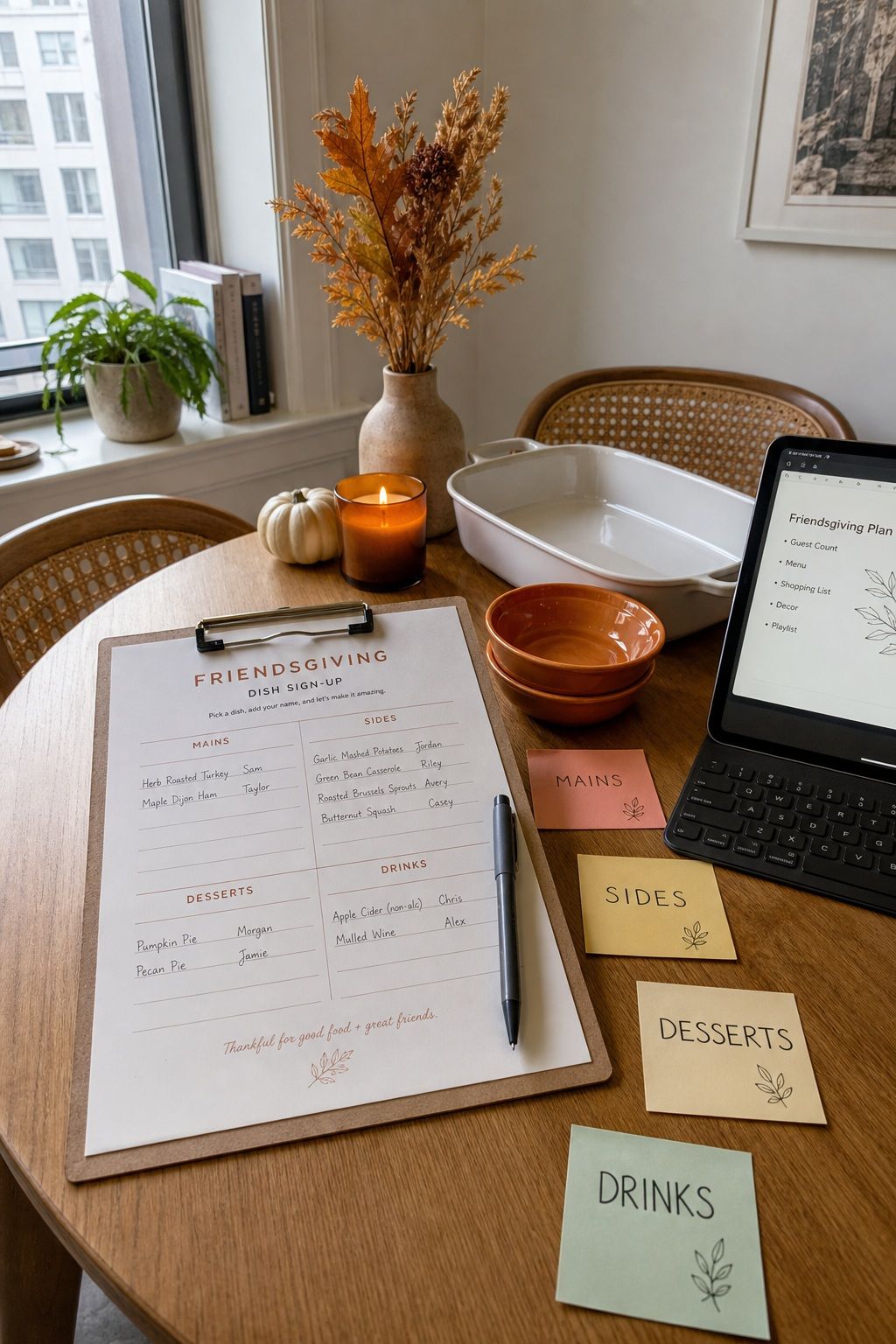 Build a Dish Sign-Up Everyone Can See small apartment idea for Top 18 Friendsgiving Potluck Ideas for an Easy, Organized Feast.