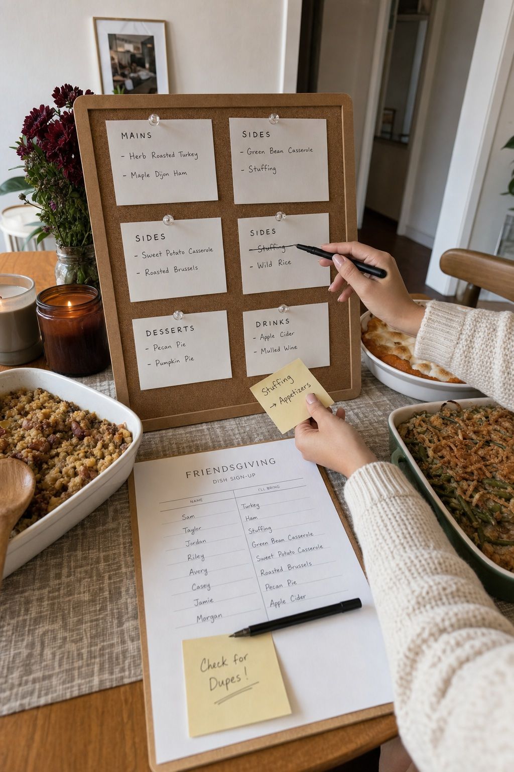 Avoid the Duplicate-Dish Problem small apartment idea for Top 18 Friendsgiving Potluck Ideas for an Easy, Organized Feast.