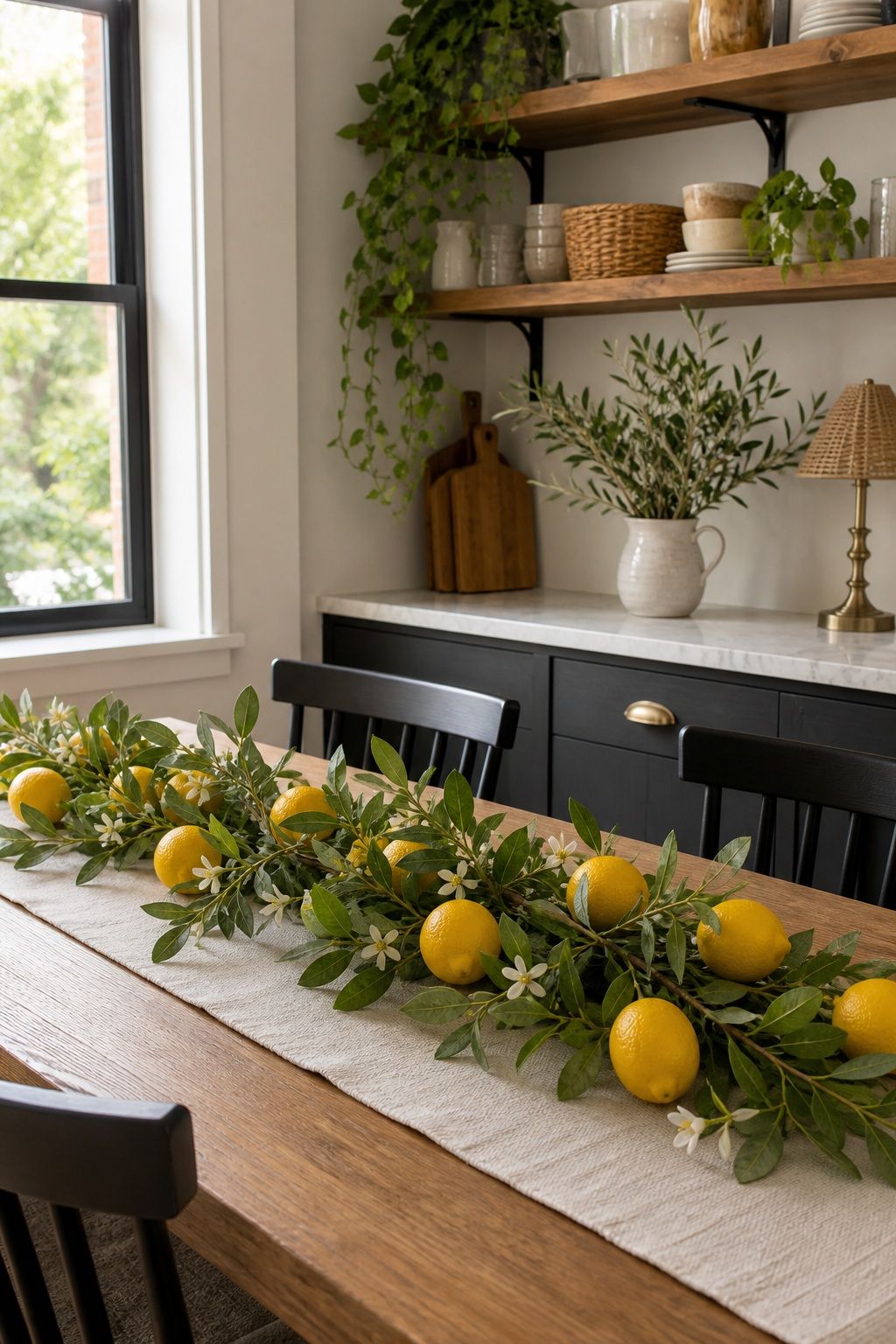 Faux Lemon Garland small apartment idea for Top 16 Garland Summer Decor Ideas for Small Apartments.