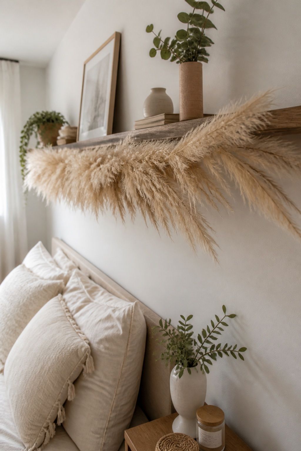Pampas Grass Garland small apartment idea for Top 16 Garland Summer Decor Ideas for Small Apartments.