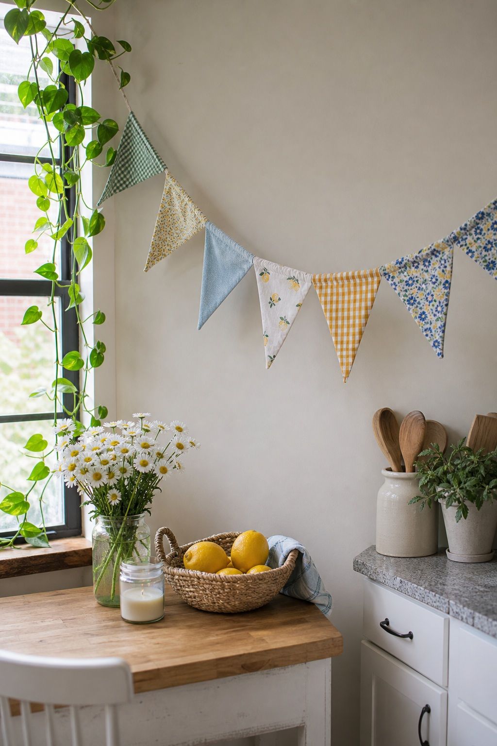 Fabric Bunting Garland small apartment idea for Top 16 Garland Summer Decor Ideas for Small Apartments.