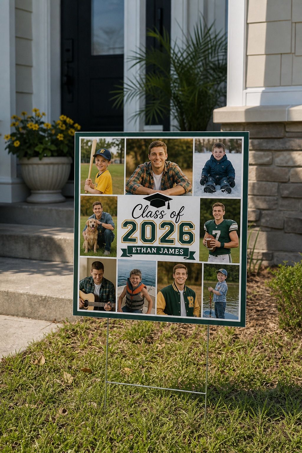 Photo Collage Yard Sign small apartment idea for Top 17 Best Graduation Yard Sign Ideas to Celebrate at Home.