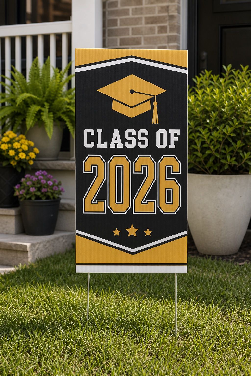 "Class of 2026" Banner Yard Sign small apartment idea for Top 17 Best Graduation Yard Sign Ideas to Celebrate at Home.