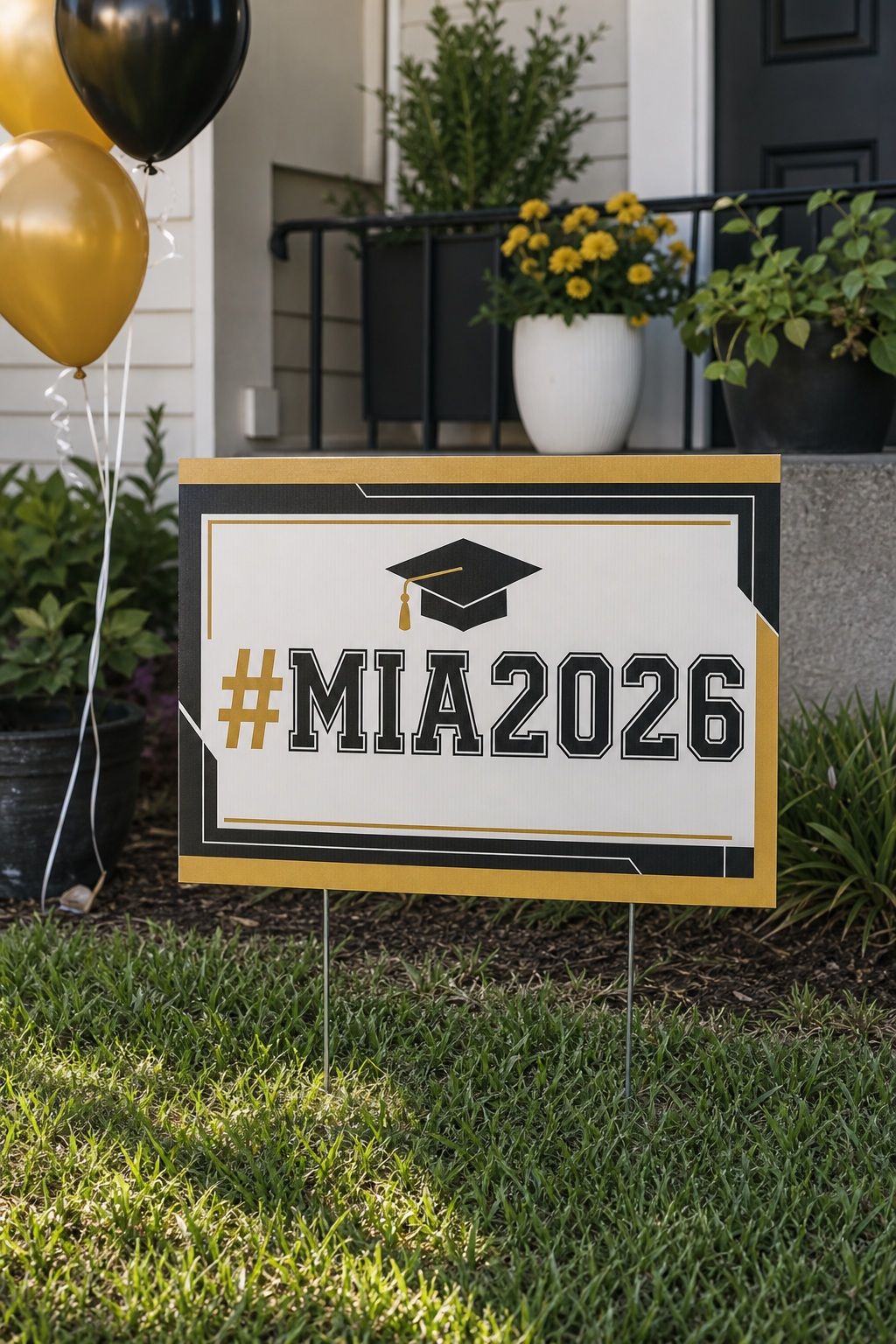 Custom Hashtag Yard Sign small apartment idea for Top 17 Best Graduation Yard Sign Ideas to Celebrate at Home.