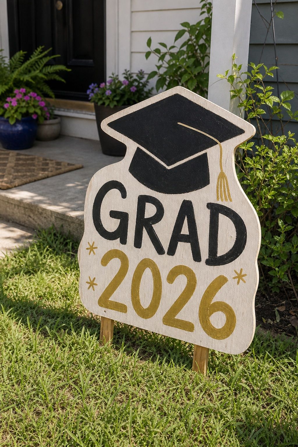 Plywood Painted Yard Sign small apartment idea for Top 17 Best Graduation Yard Sign Ideas to Celebrate at Home.