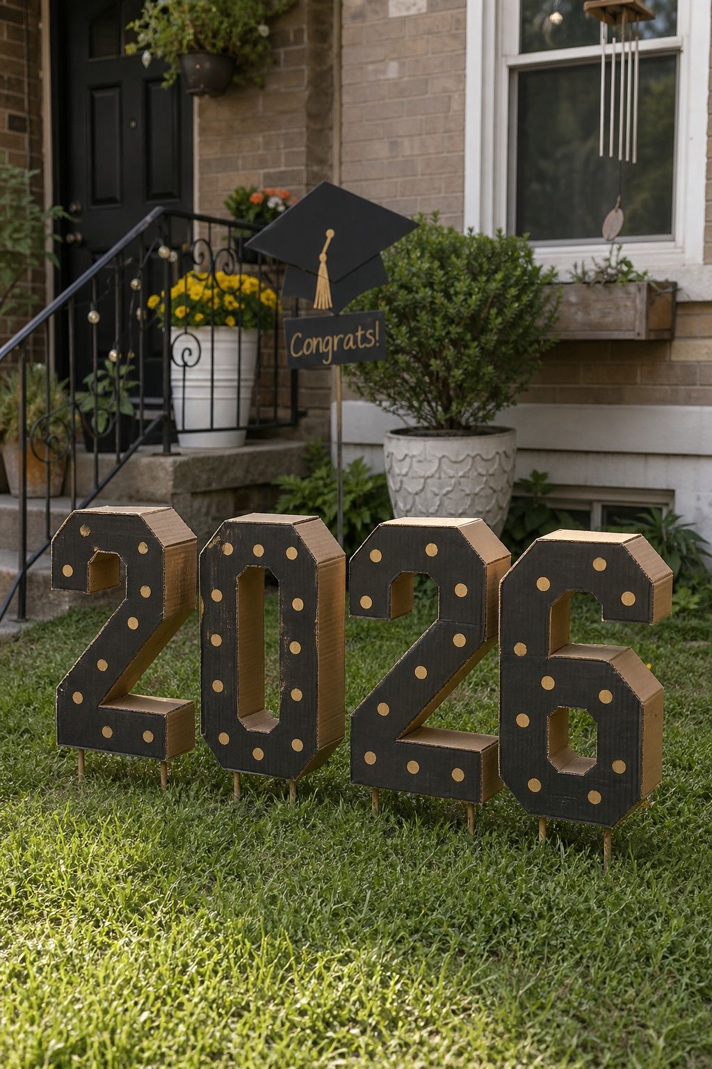 Cardboard Box Letter Yard Sign small apartment idea for Top 17 Best Graduation Yard Sign Ideas to Celebrate at Home.