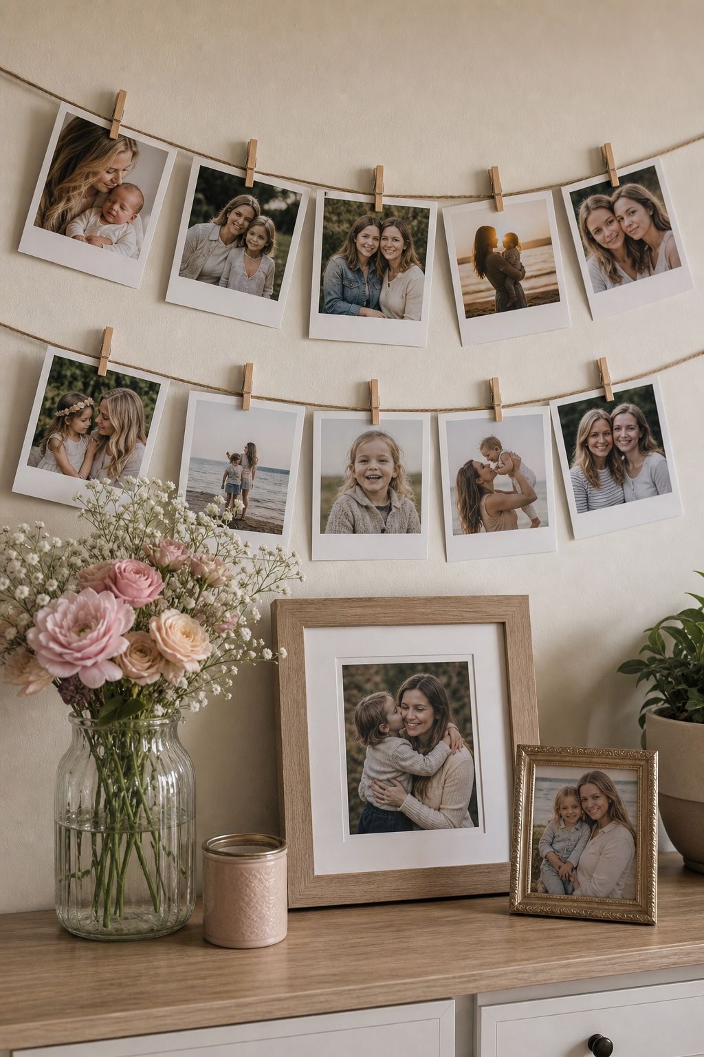 Personalized Photo Display small apartment idea for Top 15 Mother's Day Decoration Ideas for a Beautiful Celebration at Home.