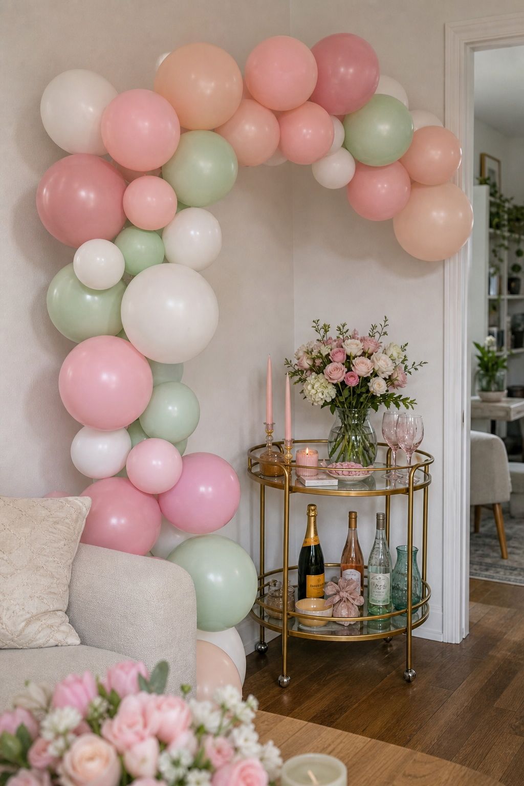 Balloon Arch or Balloon Cluster small apartment idea for Top 15 Mother's Day Decoration Ideas for a Beautiful Celebration at Home.