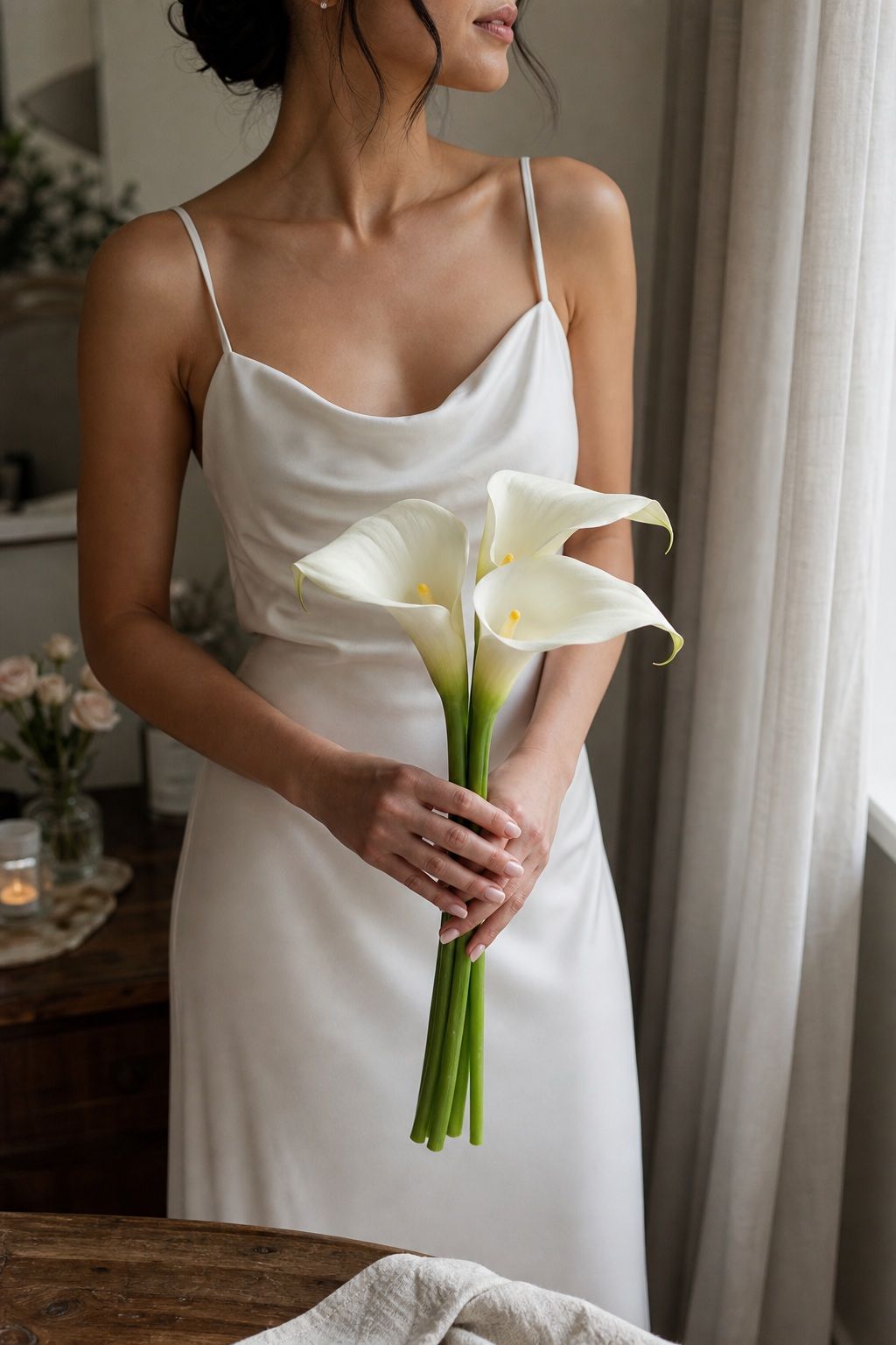 Calla Lily Trio small apartment idea for Top 18 Spring Wedding Flower Bouquet Ideas for Every Bridal Style.