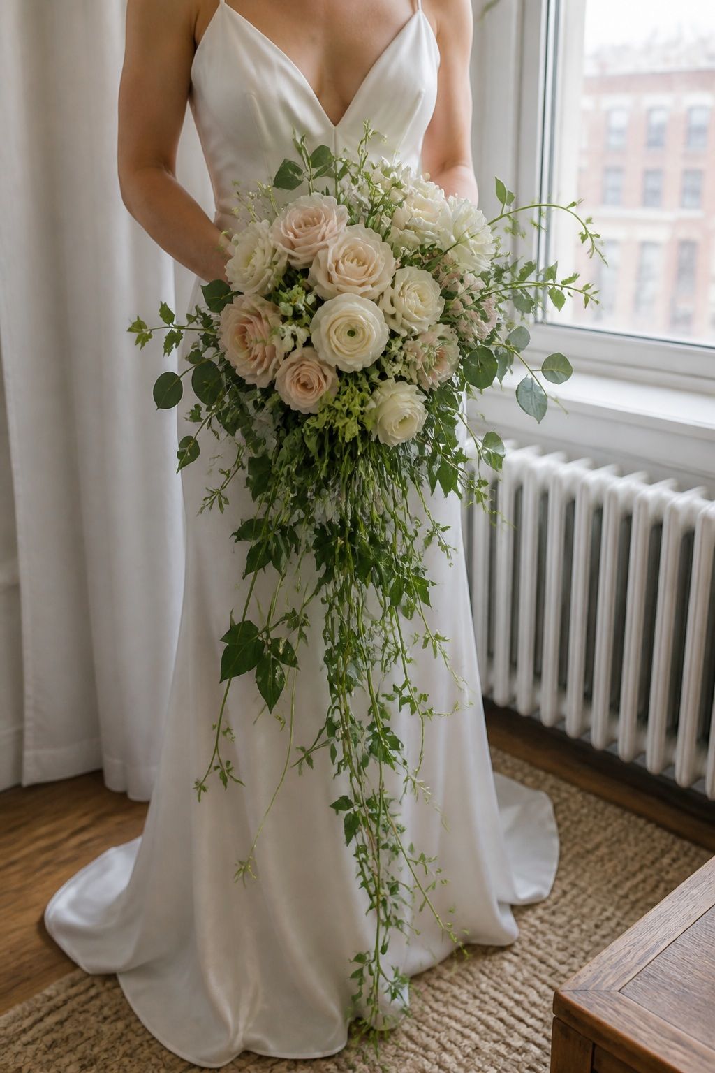 Trailing Greenery Cascade small apartment idea for Top 18 Spring Wedding Flower Bouquet Ideas for Every Bridal Style.