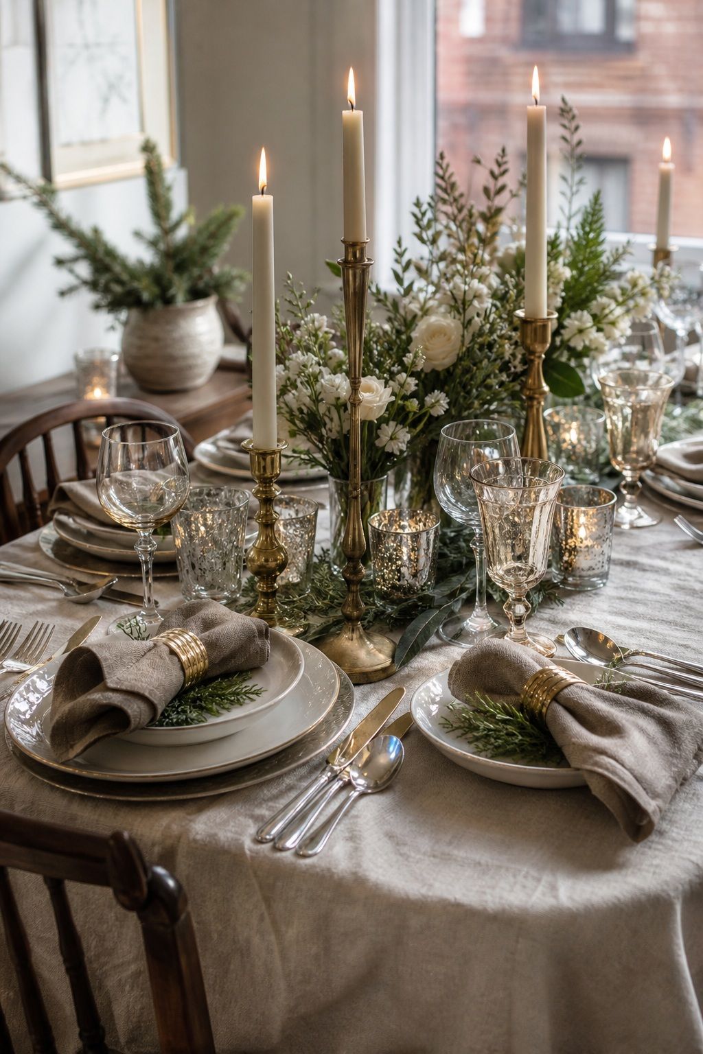 Mixed Metals Across the Table small apartment idea for Top 18 Elegant Winter Wedding Table Setting Ideas That Set the Mood.