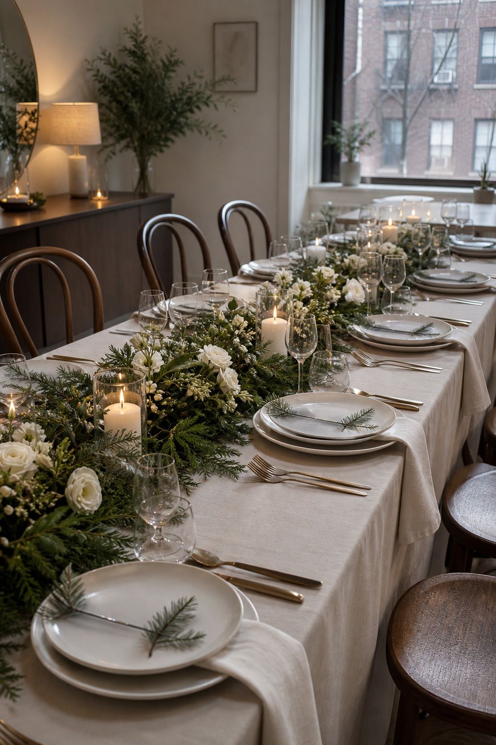 Low Long Floral Runners small apartment idea for Top 18 Elegant Winter Wedding Table Setting Ideas That Set the Mood.