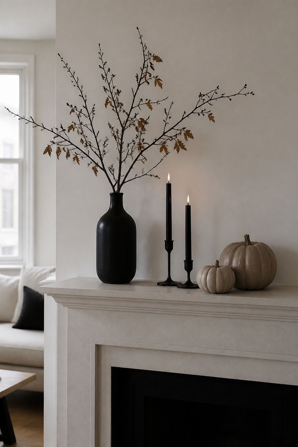 Edit Down to a Few Strong Elements small apartment idea for Top 16 Cozy Mantle Halloween Decor Ideas for Small Spaces.
