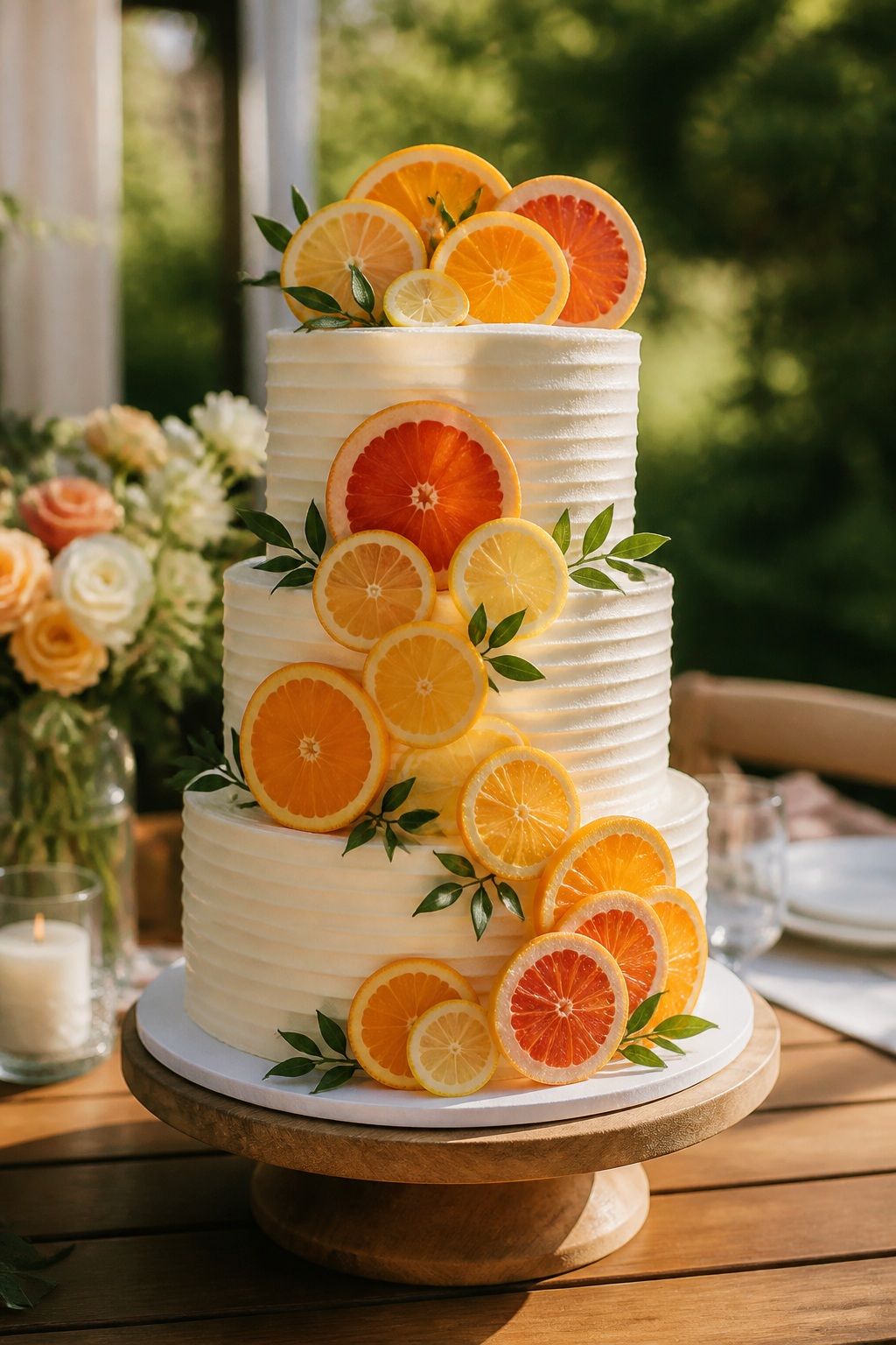 Decorate With Citrus Slice Accents small apartment idea for Top 18 Summer Wedding Cake Ideas That Hold Up in the Heat and Look Stunning.