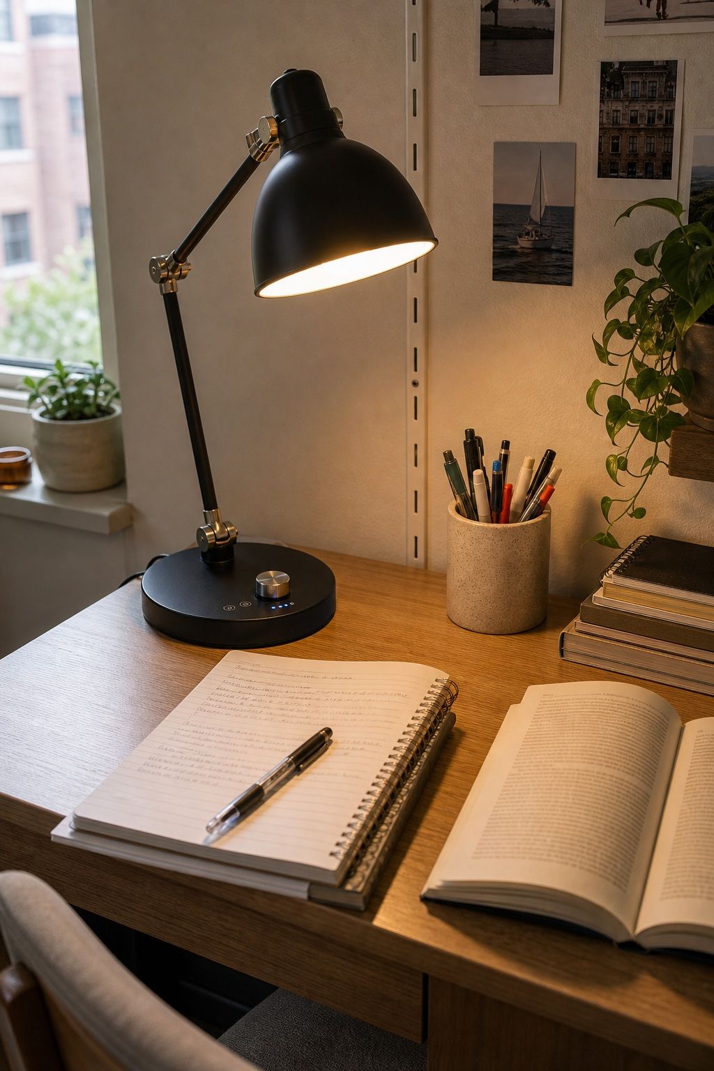 Dimmable Desk Lamp small apartment idea for Top 20 Stylish College Dorm Room Ideas to Make Your Space Feel Like Home.