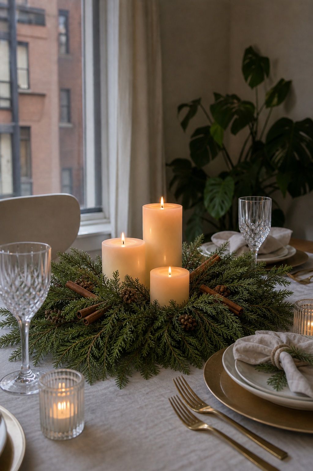 Layer Cedar With Cinnamon Sticks small apartment idea for Top 17 Elegant Winter Wedding Centerpiece Ideas That Bring Seasonal Charm.
