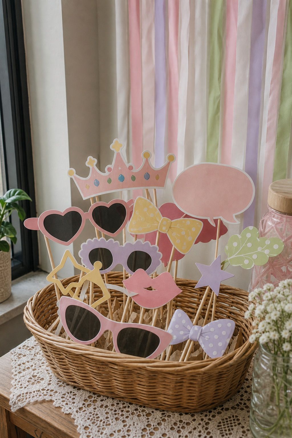 DIY Photo Booth Props small apartment idea for Top 17 Girls Summer Party Decor Ideas for Small Apartments.
