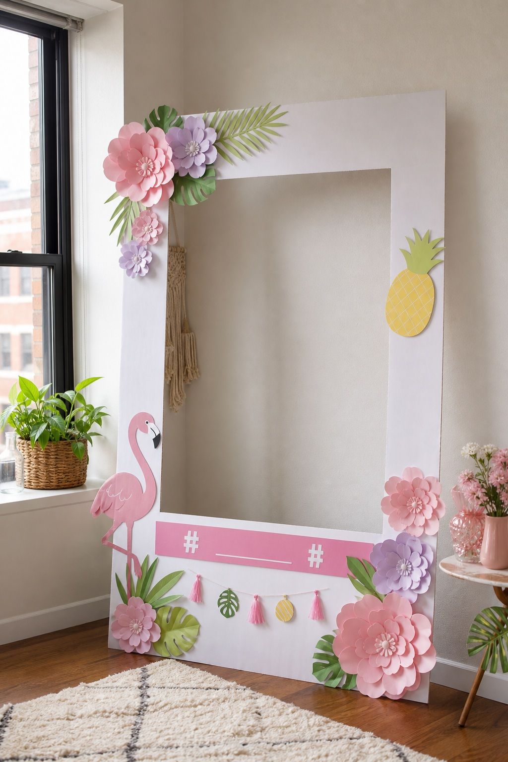 Selfie Frame with Hashtag small apartment idea for Top 17 Girls Summer Party Decor Ideas for Small Apartments.