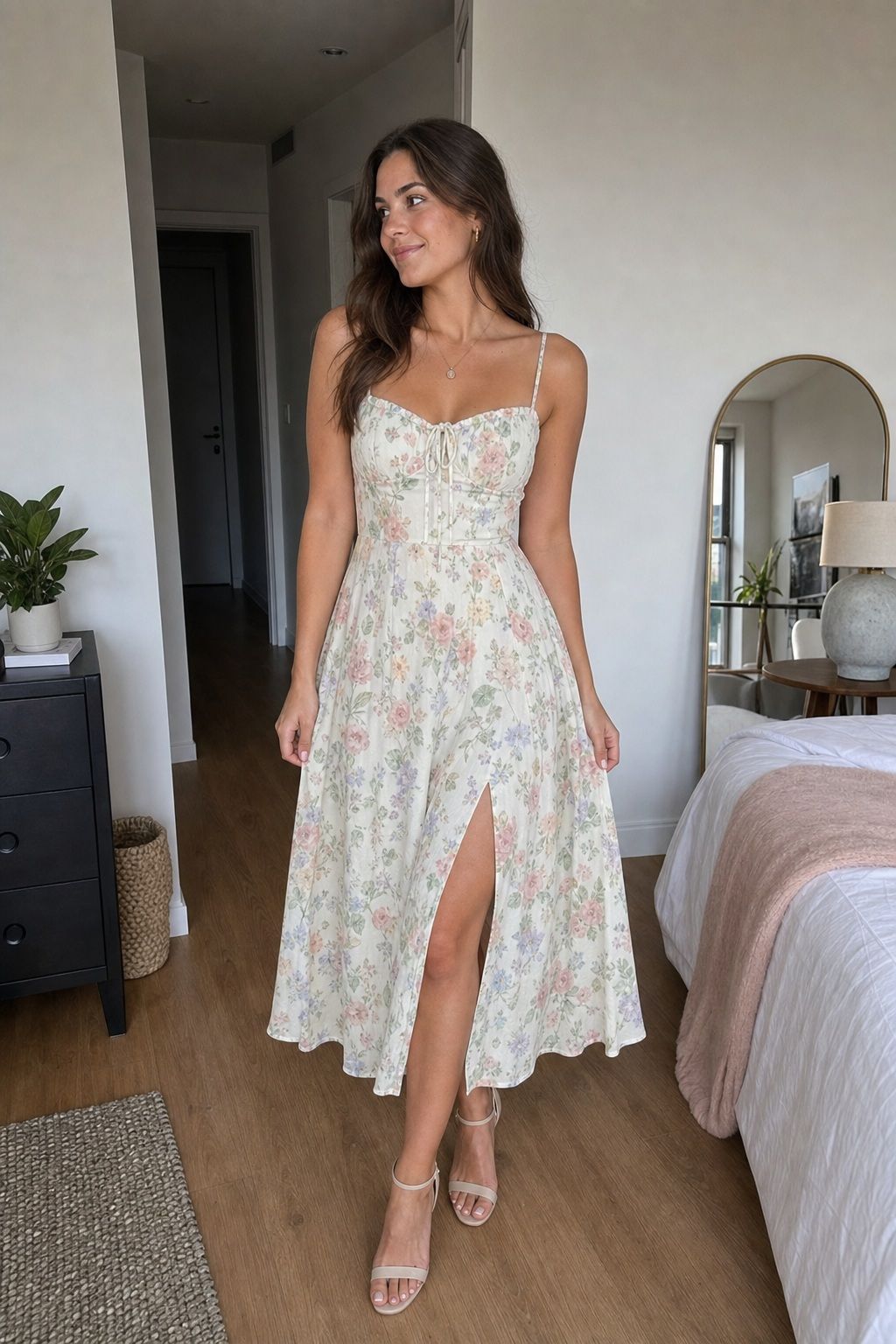 Pastel Floral Print Dress small apartment idea for Top 18 Gorgeous Graduation Dresses to Shine on Your Big Day.
