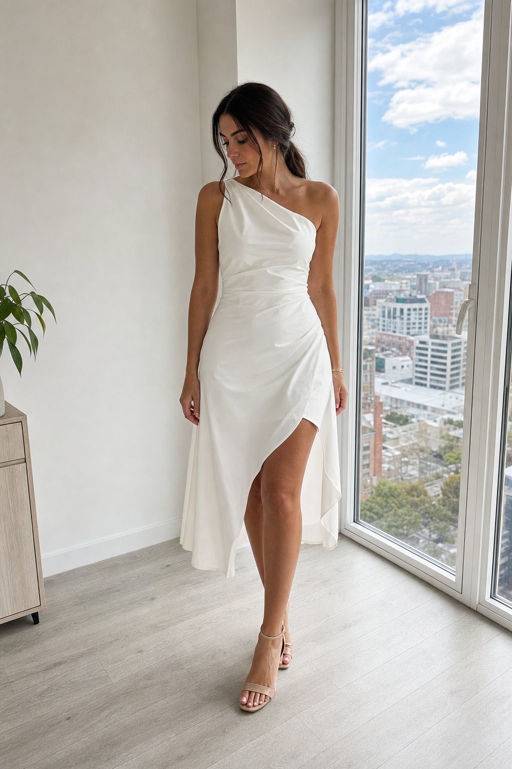 Asymmetric Hem White Dress small apartment idea for Top 18 Gorgeous Graduation Dresses to Shine on Your Big Day.