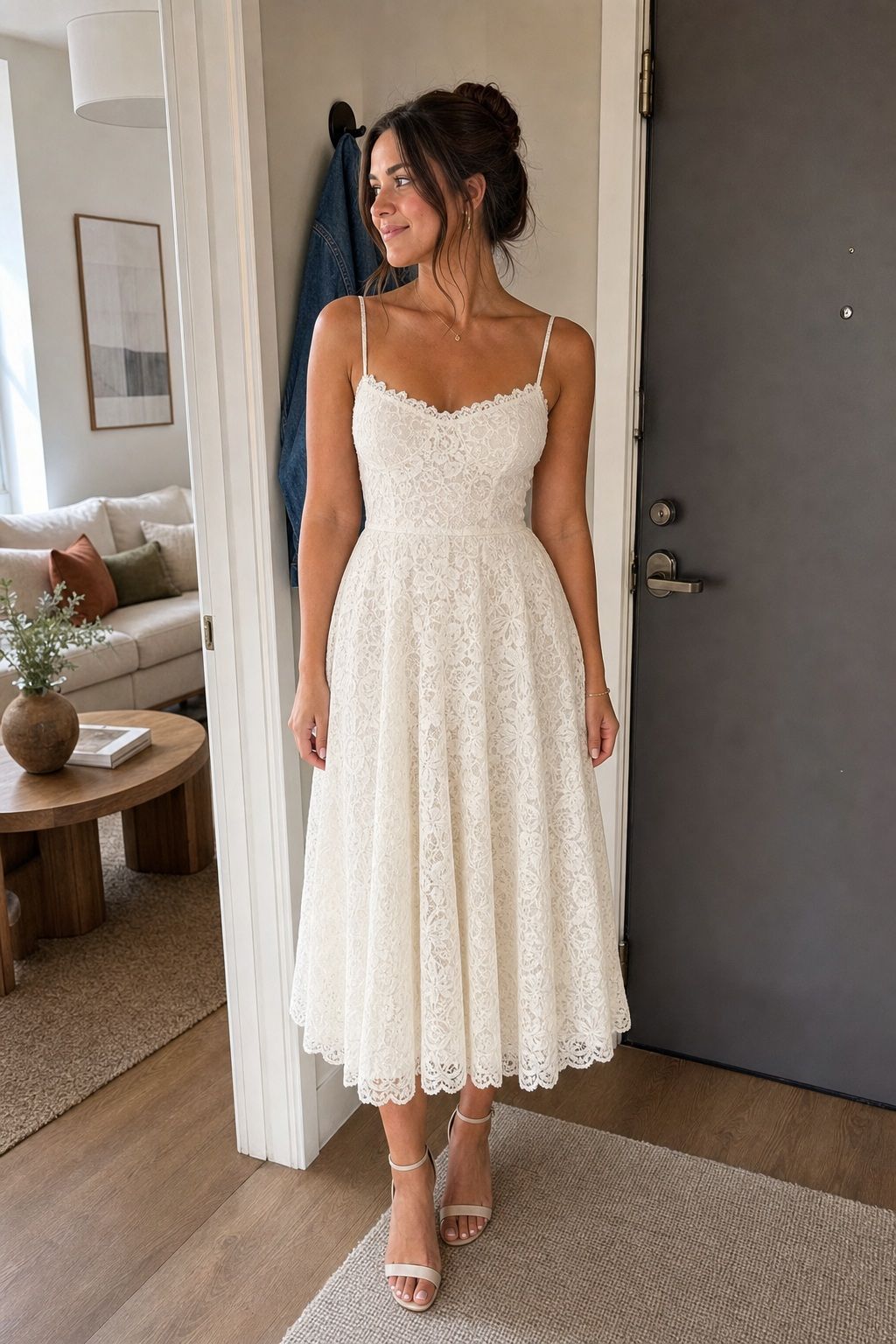 Tea-Length Lace Dress small apartment idea for Top 18 Gorgeous Graduation Dresses to Shine on Your Big Day.