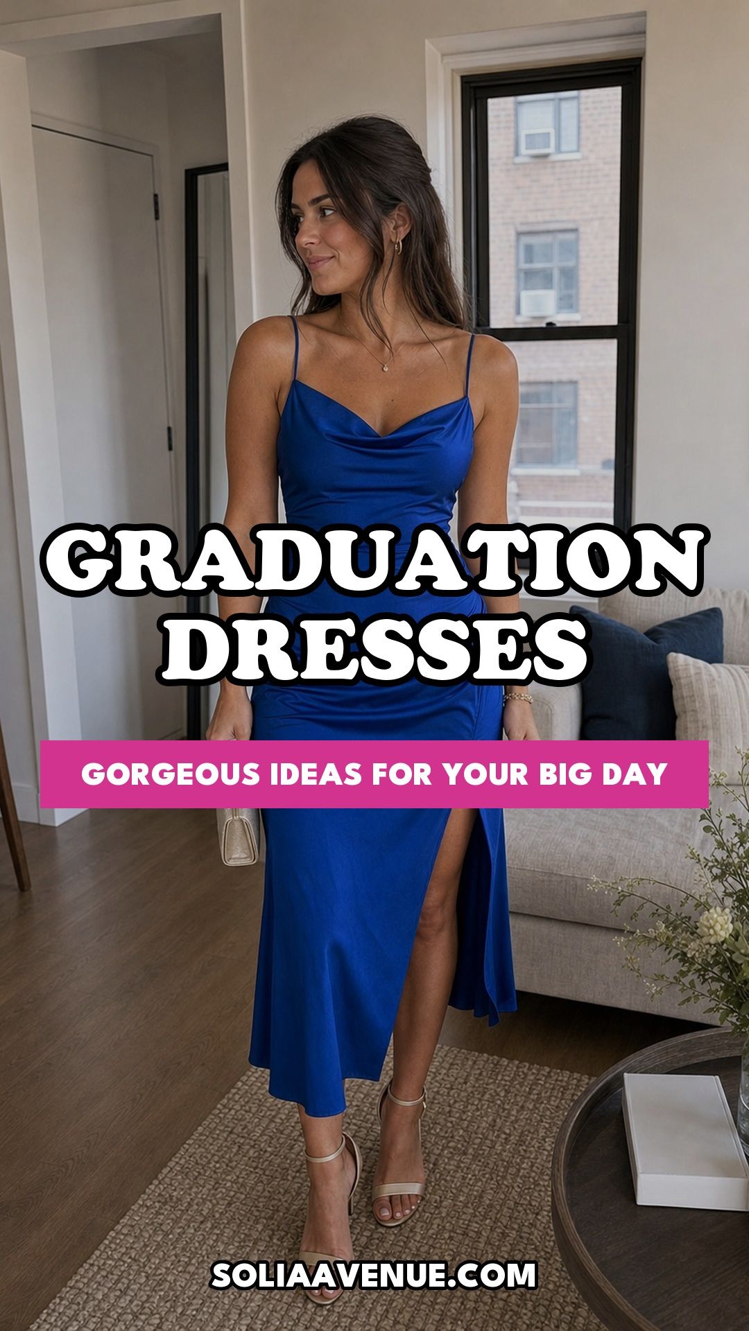 Pinterest pin for Top 18 Gorgeous Graduation Dresses to Shine on Your Big Day from Solia Avenue.