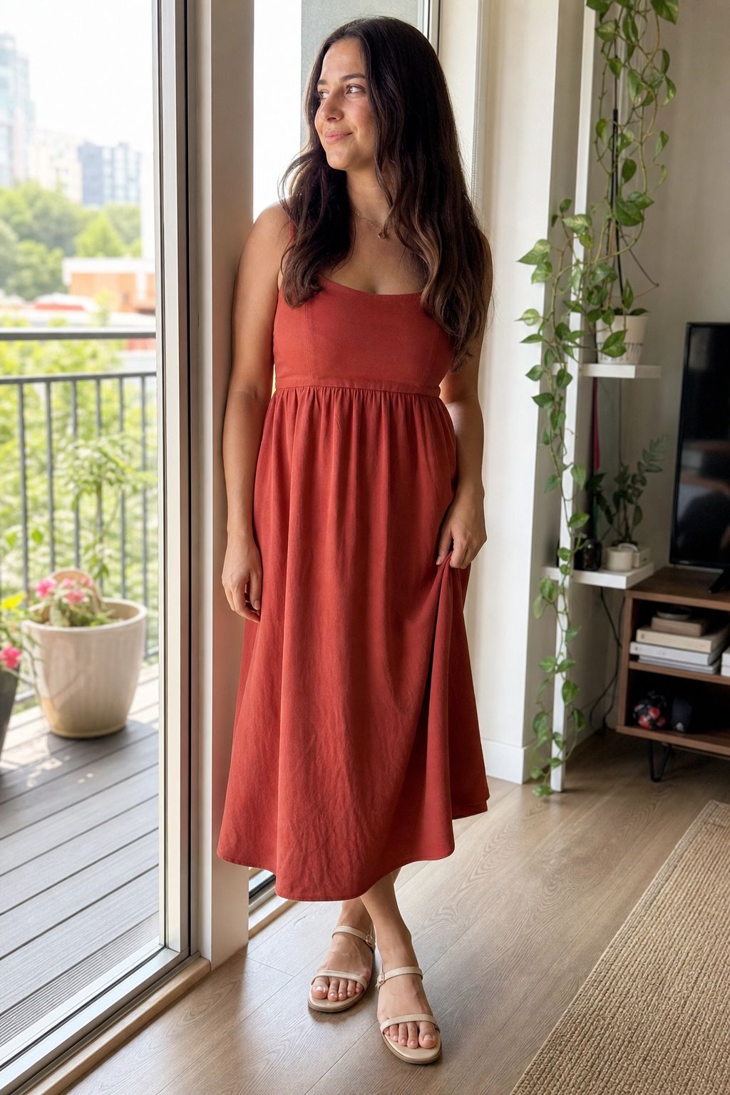 Solid Color Sundress with Sandals small apartment idea for Top 17 Graduation Guest Outfits That Balance Comfort and Style.