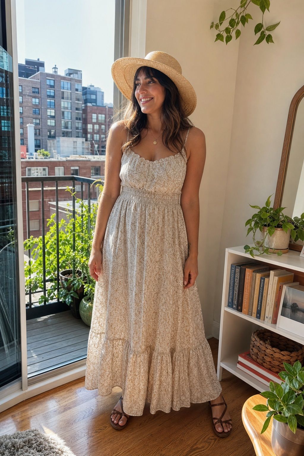 Maxi Dress with Sun Hat small apartment idea for Top 17 Graduation Guest Outfits That Balance Comfort and Style.