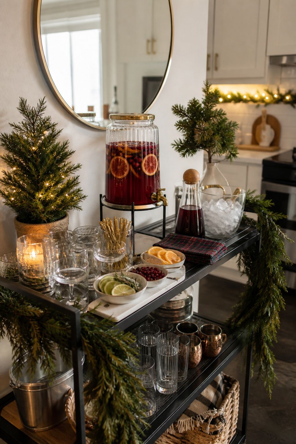 Set Up a Self-Serve Drink Station small apartment idea for Top 19 Creative Christmas Party Ideas to Celebrate in Style.