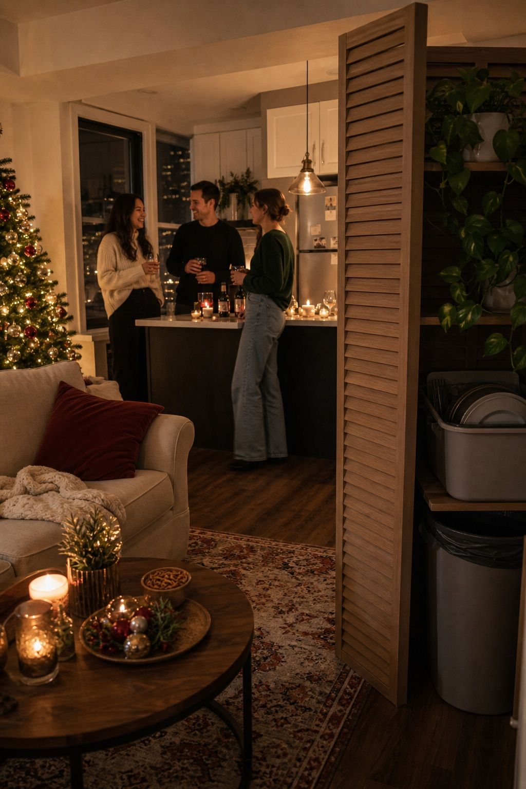 Keep the Cleanup Out of Sight Until It Winds Down small apartment idea for Top 19 Creative Christmas Party Ideas to Celebrate in Style.