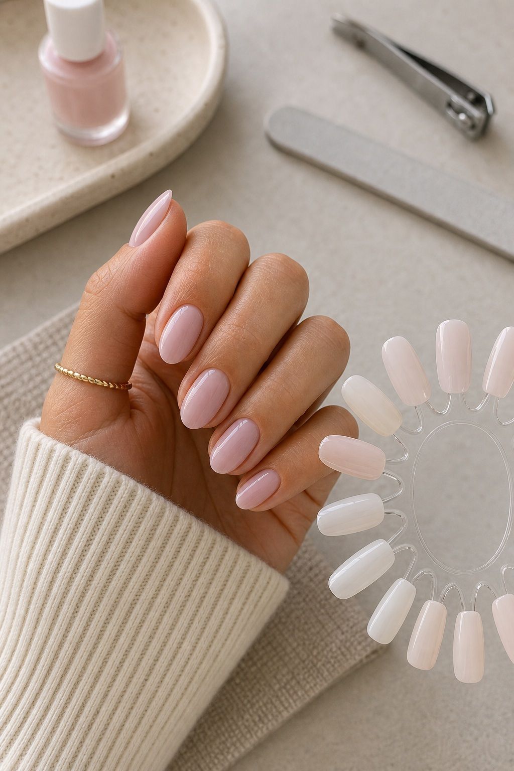 Choose the Right Shape and Length Easter nail design on a realistic hand.