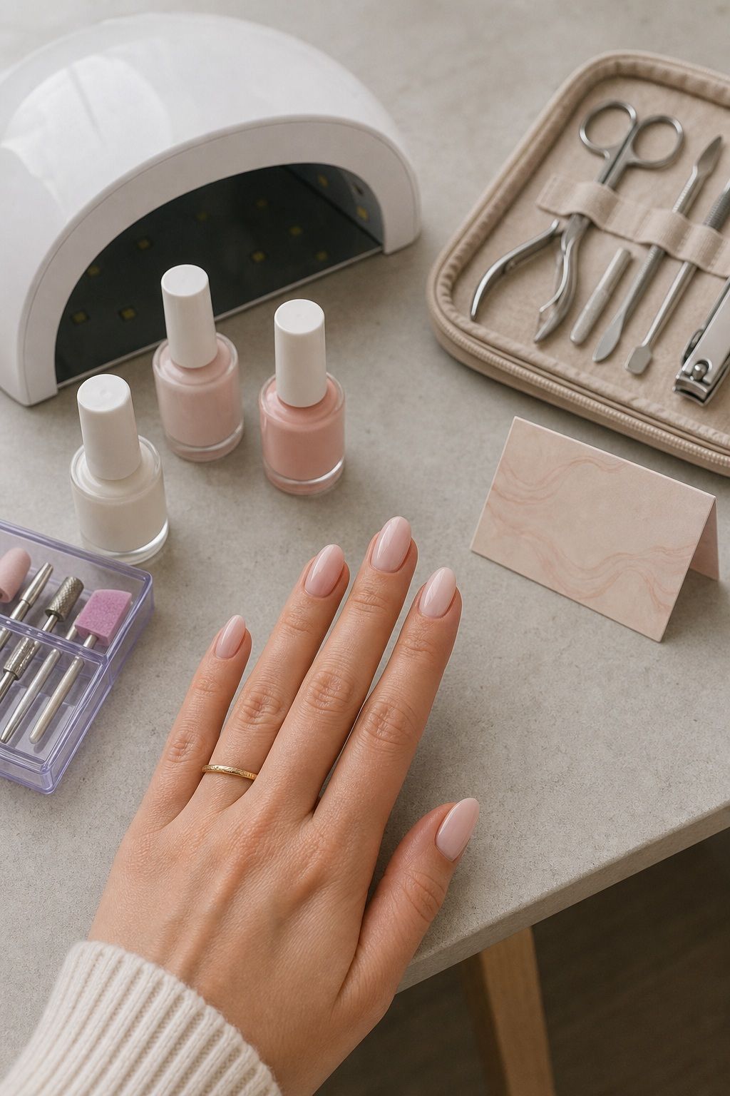 Decide Between At-Home and Salon Easter nail design on a realistic hand.